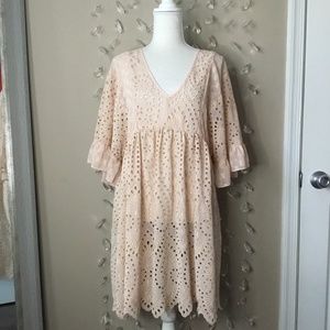 Anthropologie Akemi + Kin Eyelet Coverup Mini Dress